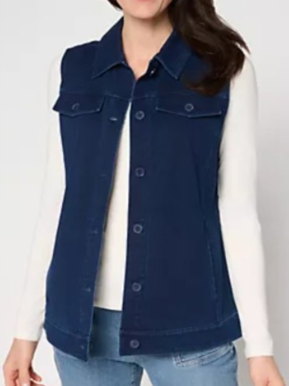 Denim & Co. Comfy Knit Air Indigo or Color Vest NWT